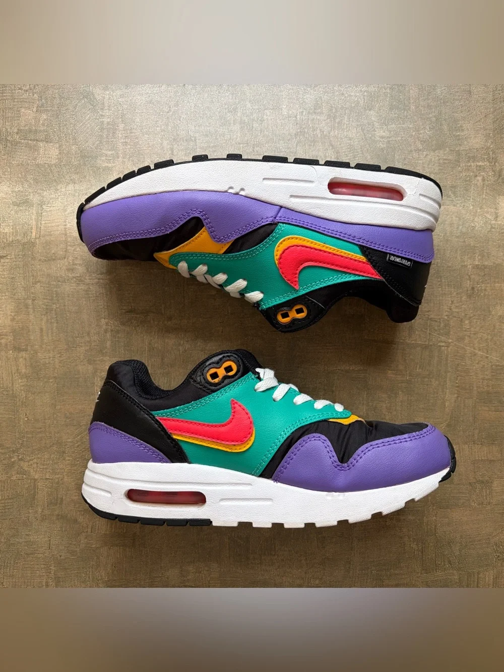 Nike Air Max 1 SE Game Change | Black/Kinetic Green/Psychic Purple/Flash Crimson